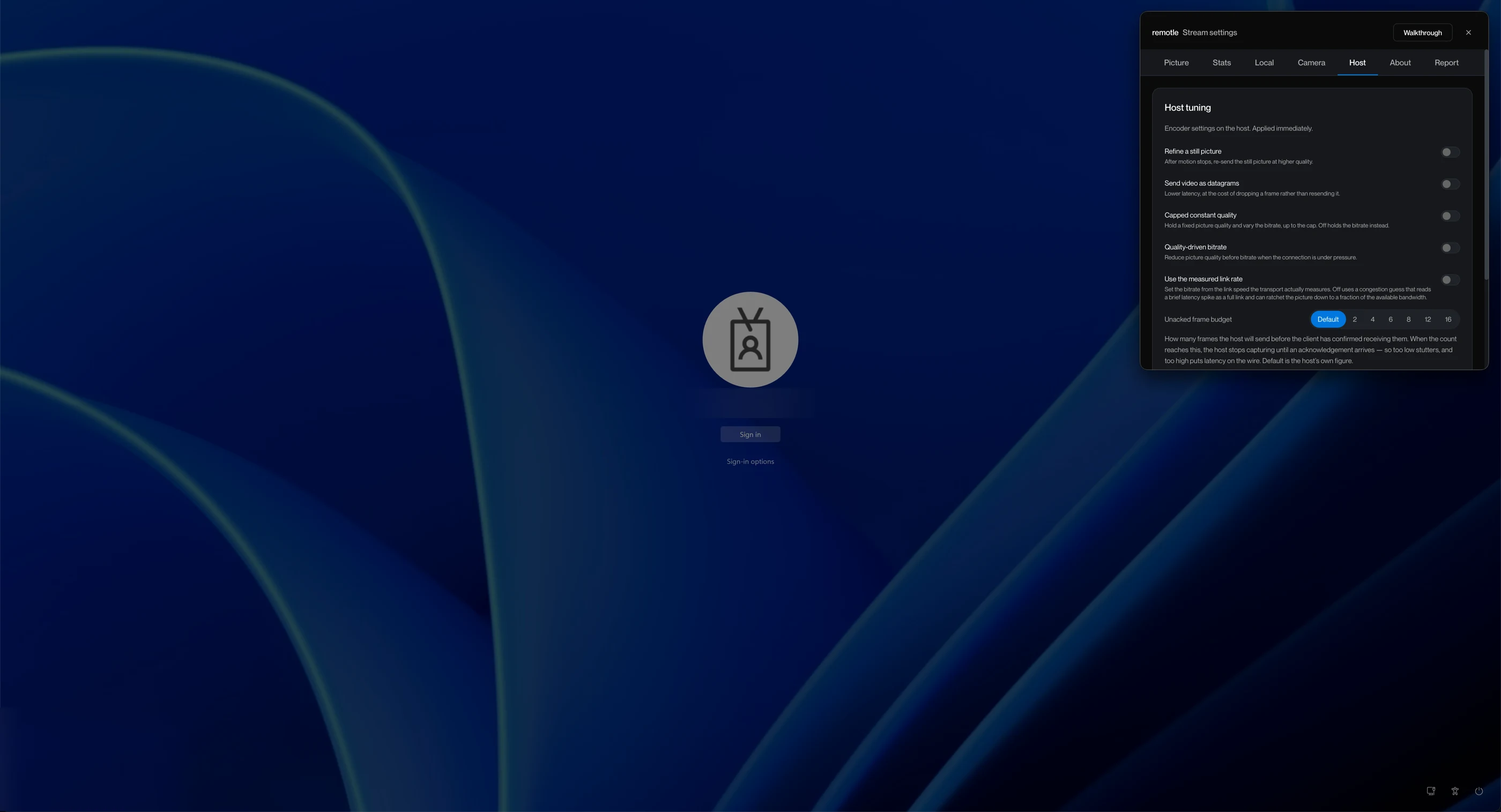 The Remotle app on a Windows desktop