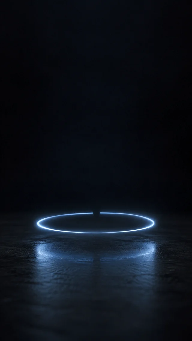 A laptop with an arc of light looping back into it
