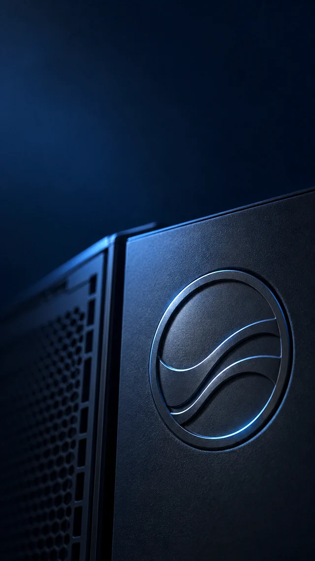 An embossed seal on the side of a workstation