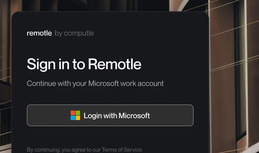 The kiosk sign-in screen